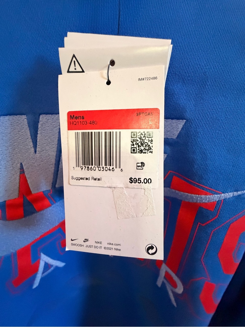 Nike Nike Paris Air Crewneck Sweatshirt Blue Men’s Large NEW WITH TAGS - Picture 2 of 2